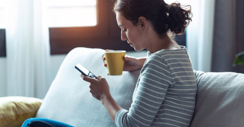 a person sitting on a couch